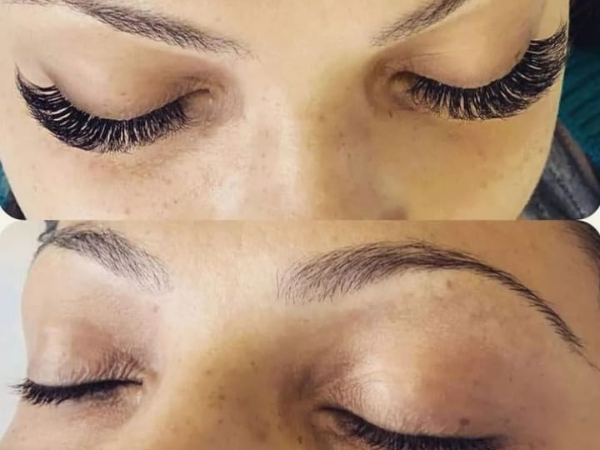 Nossa Oferta Especial de Design de Sobrancelhas com Henna, Micropigmentação e Extensão de Cílios