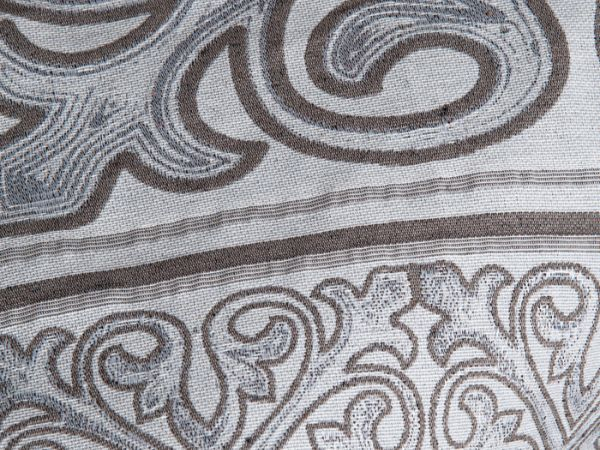 Kit Xale Sofá Com Almofadas Cheias Jacquard 5Pçs Dupla Face - Cáqui
